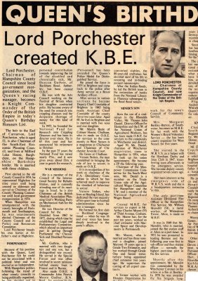 Queens Birthday Honours 1976 part 1